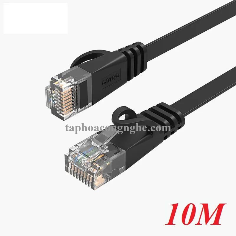 Orico 96301 PUG-C6B-100-BK CAT6 Dây dẹp 10M màu Đen Cáp mạng 30096301